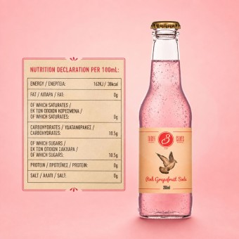 THREE CENTS® Pink Grapefruit Soda 200ml