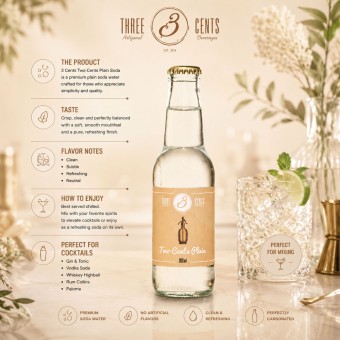 THREE CENTSŪ Two Cents Plain Soda 200ml