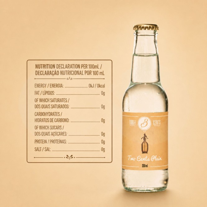 THREE CENTSŪ Two Cents Plain Soda 200ml