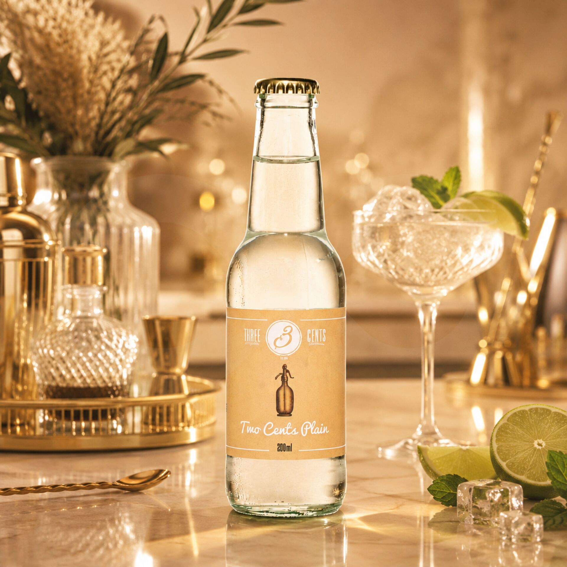 THREE CENTSŪ Two Cents Plain Soda 200ml