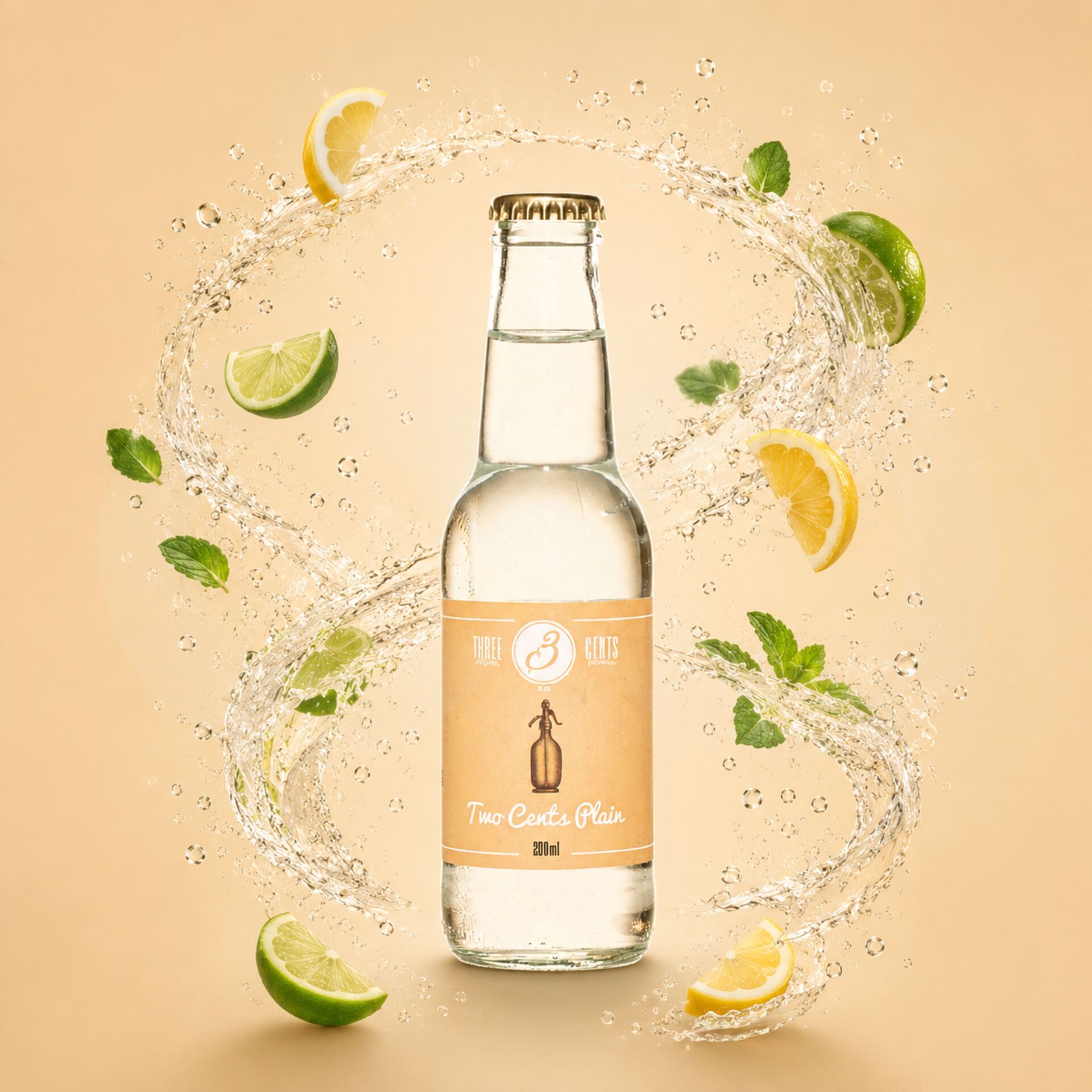 THREE CENTS® Two Cents Plain Soda 200ml