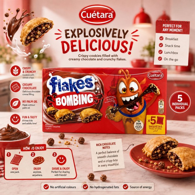 CUÉTARA FLAKES® Biscuits Bombing Choco 5x35gr