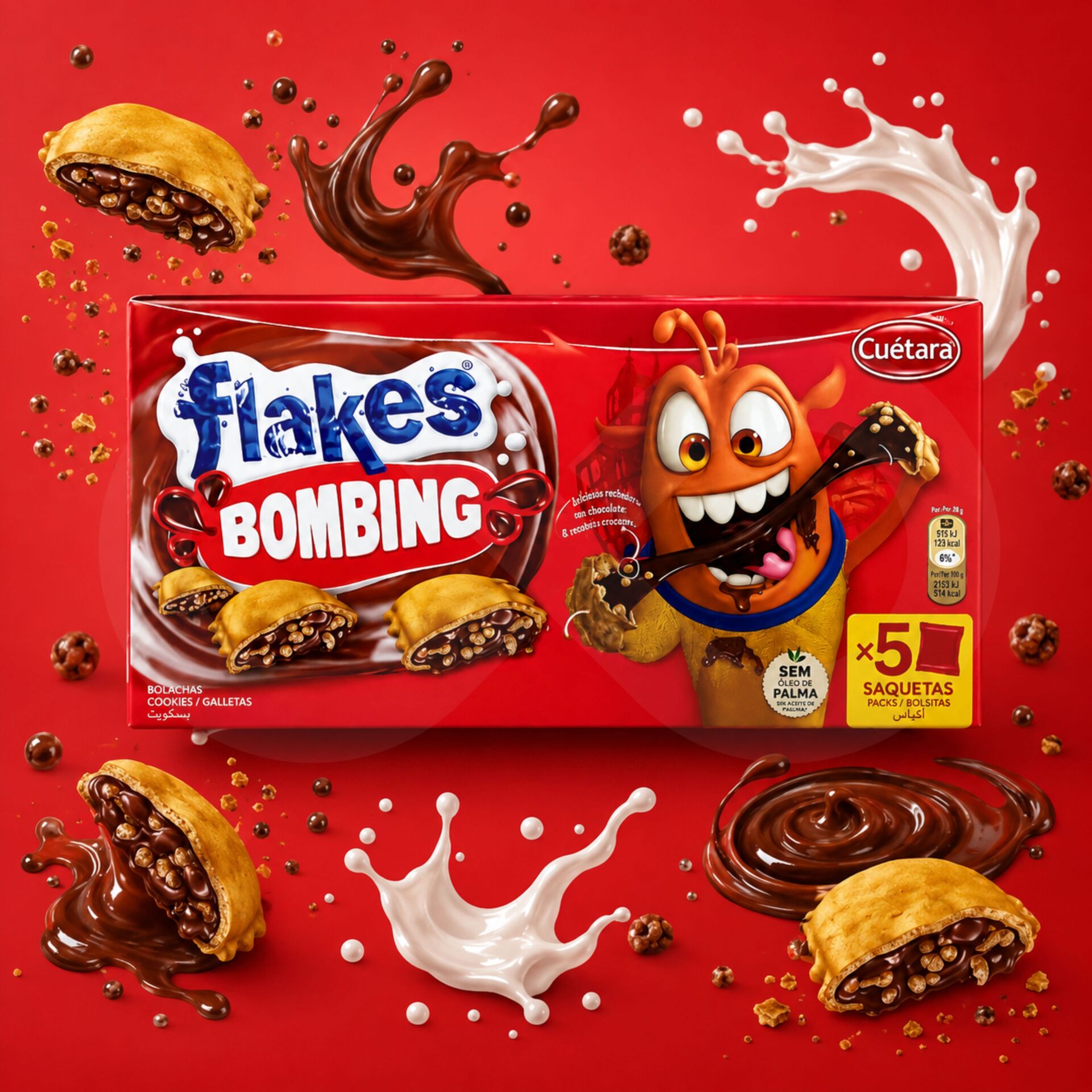 CUÉTARA FLAKES® Biscuits Bombing Choco 5x35gr