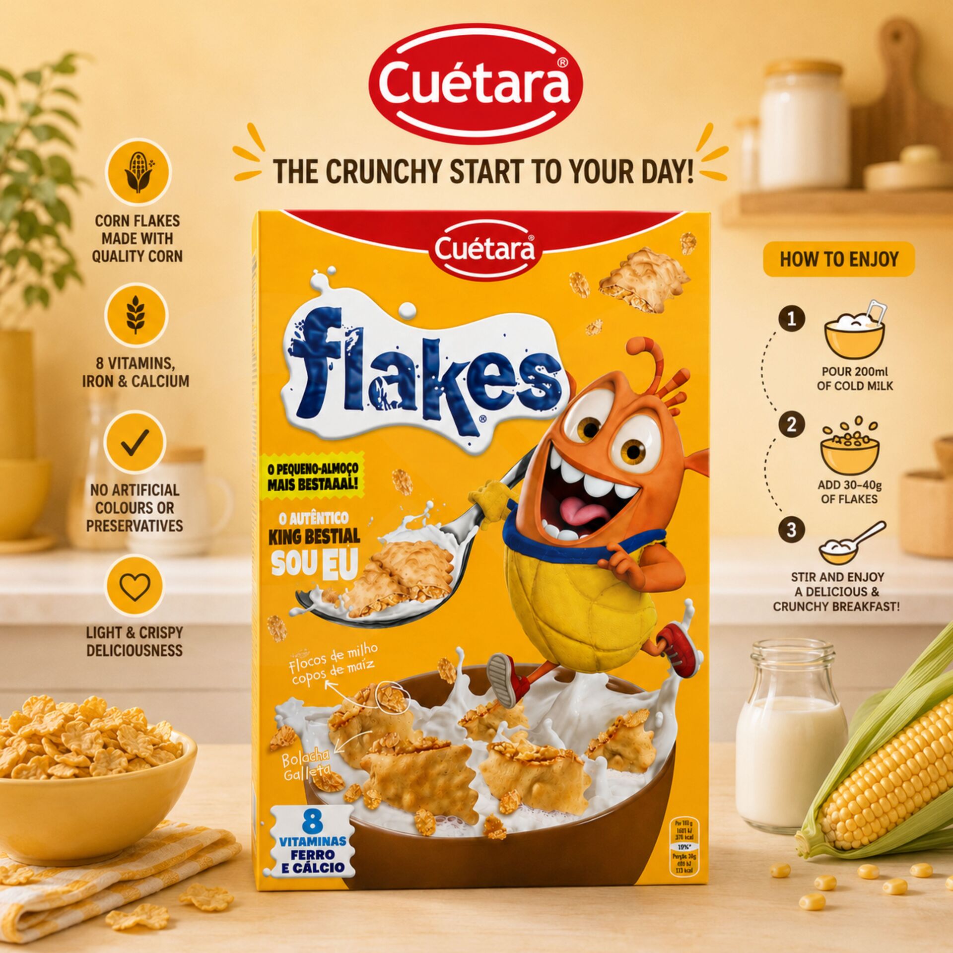 CUÉTARA FLAKES® Biscuits with Corn Flakes 500gr