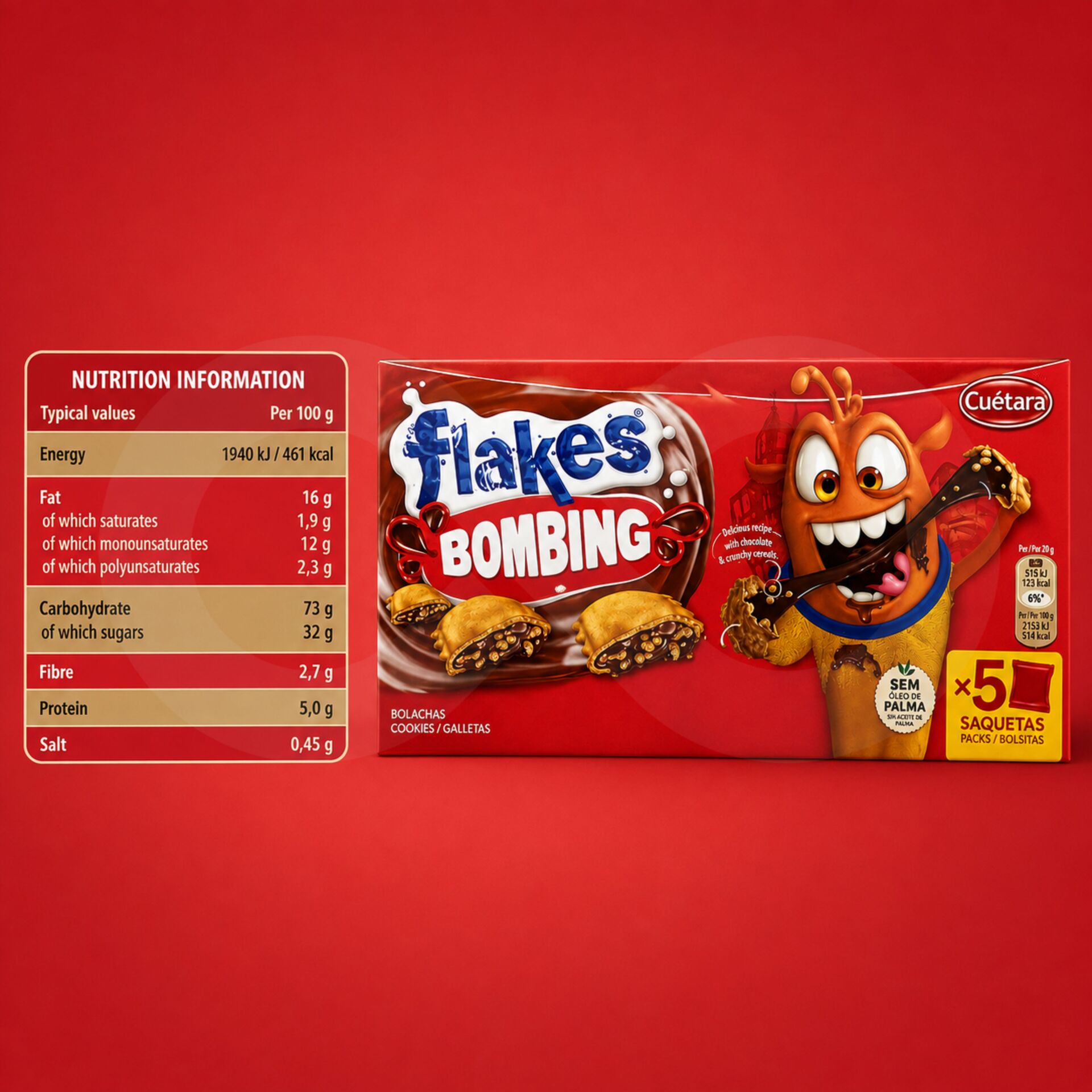 CUÉTARA FLAKES® Biscuits Bombing Choco 5x35gr