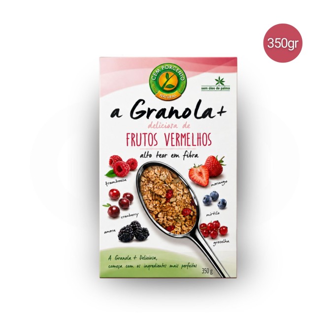 CEM POR CENTO® Granola+ Rote Früchte 350gr