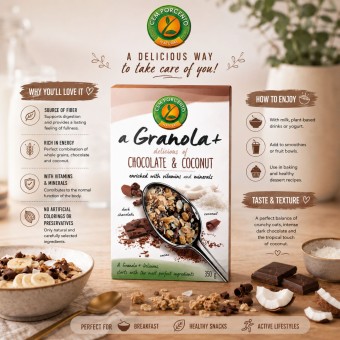 CEM POR CENTO® Granola+ Chocolate e Coco 350g