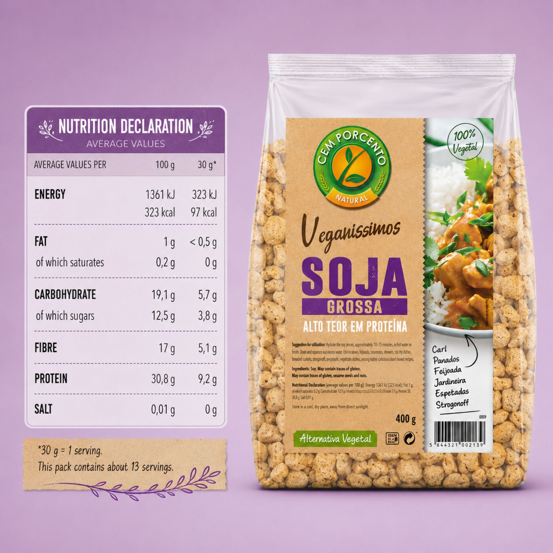 CEM POR CENTO® Veganissimos Gruby Granulat Sojowy 400gr