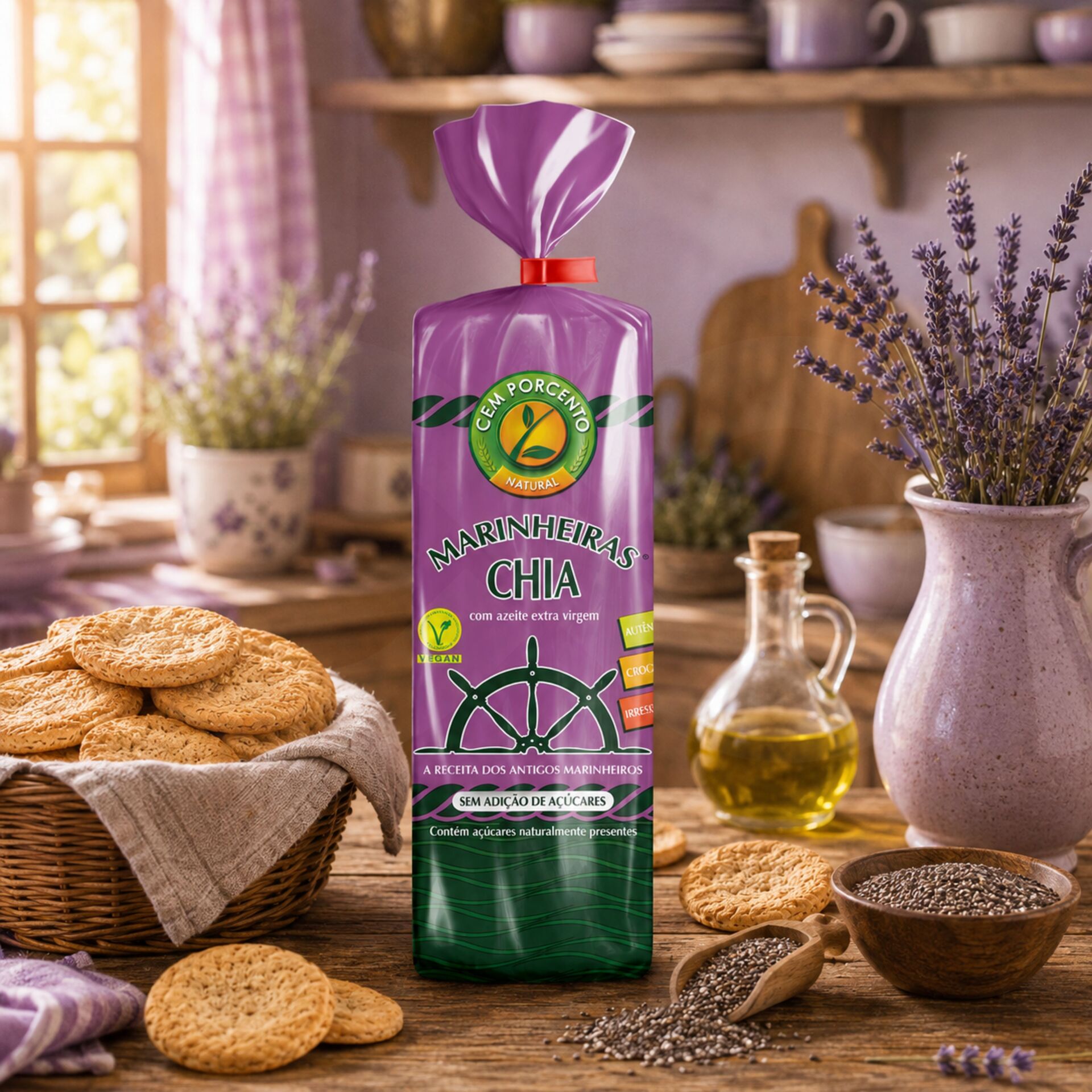 EM POR CENTO® Biscuits Marinheiras aux Graines de Chia 200gr