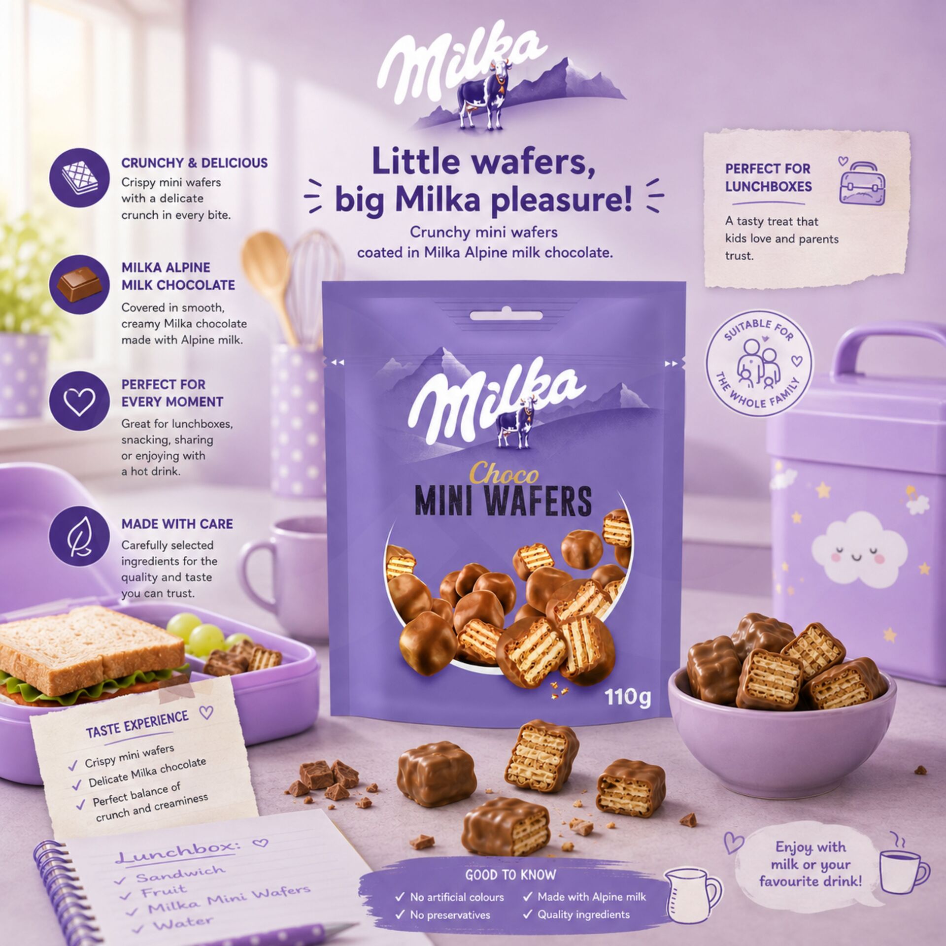 MILKA® Mini Choco Wafers 110gr