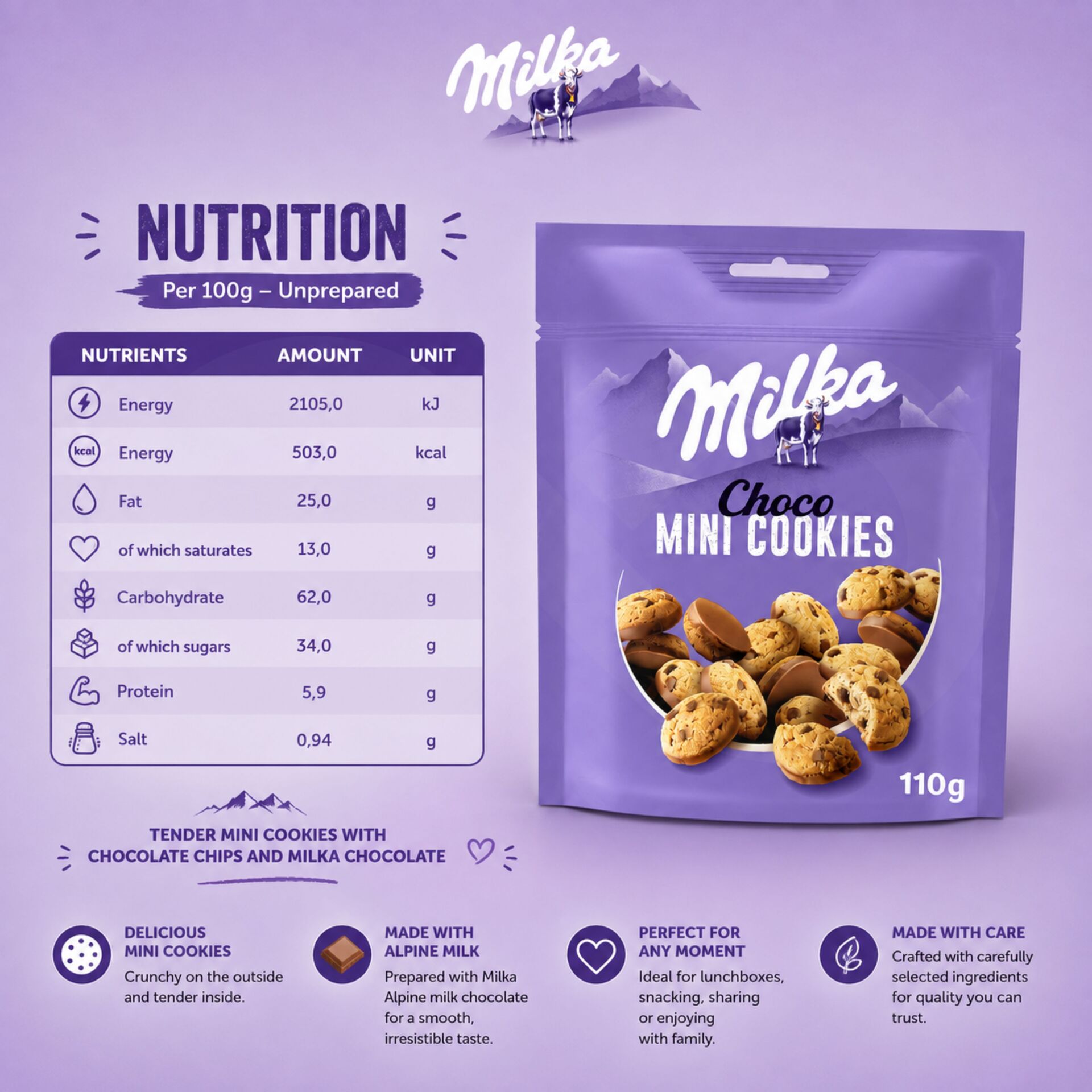 MILKA® Mini Choco Cookies 110gr