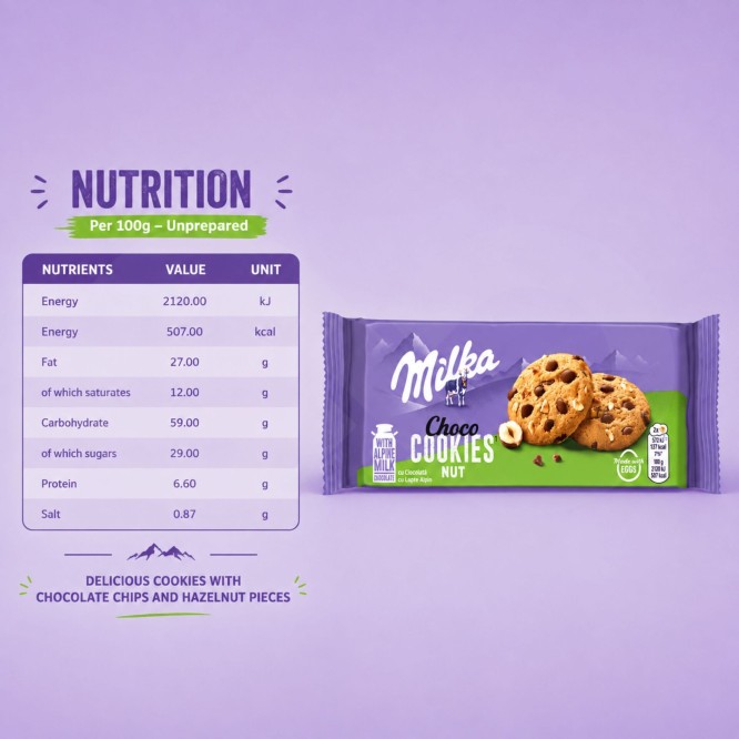 MILKA® Choco Cookies Nut 135gr