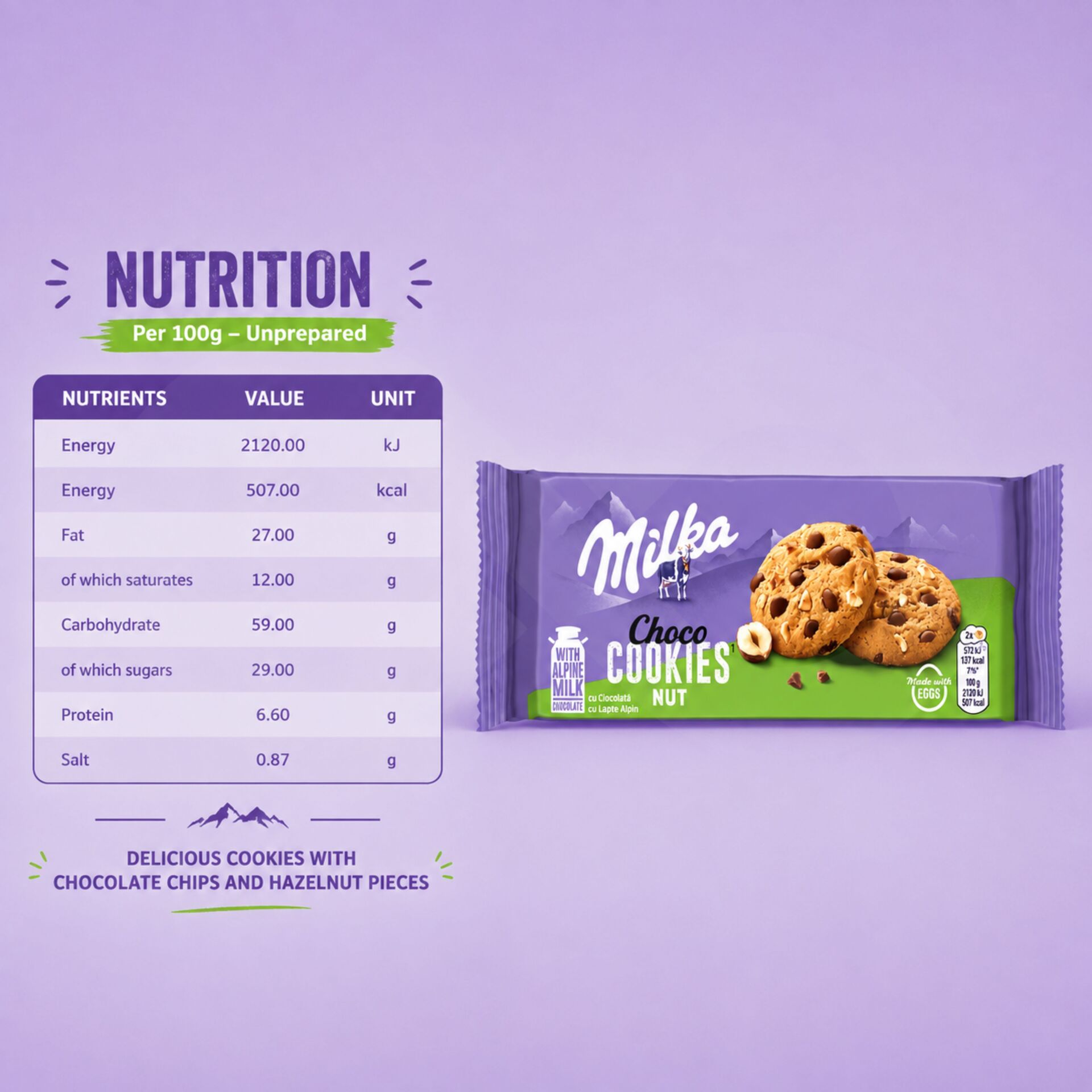 MILKA® Choco Cookies Nut 135gr