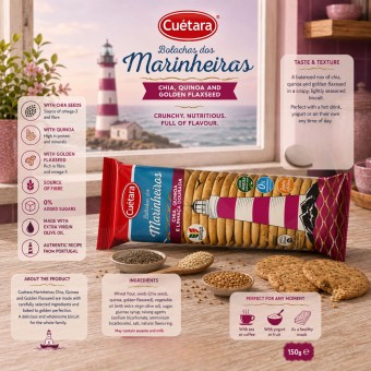 CUÉTARA® Marinheiras Chia, Quinoa and Golden Flaxseed 150gr