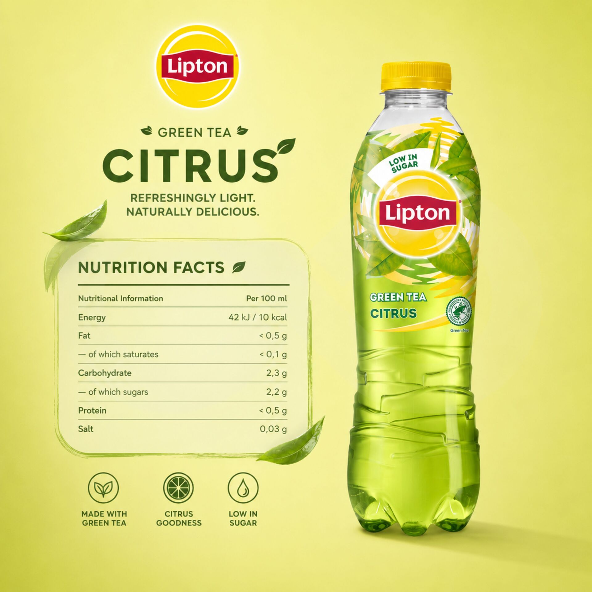 LIPTON® Chá Verde Citrus 1L
