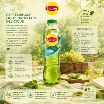 LIPTON® Tè verde, menta e lime 1L