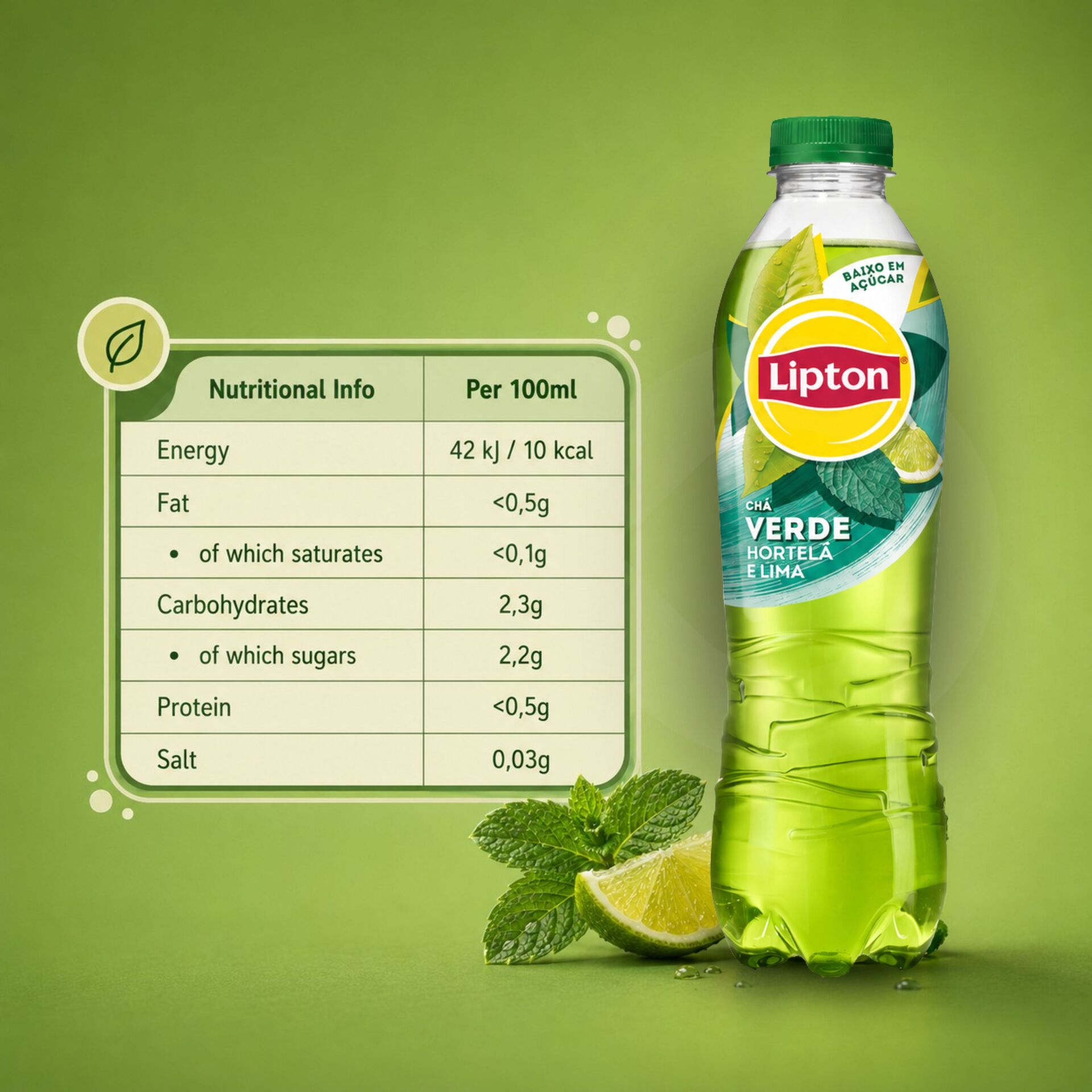 LIPTON® Tè verde, menta e lime 1L