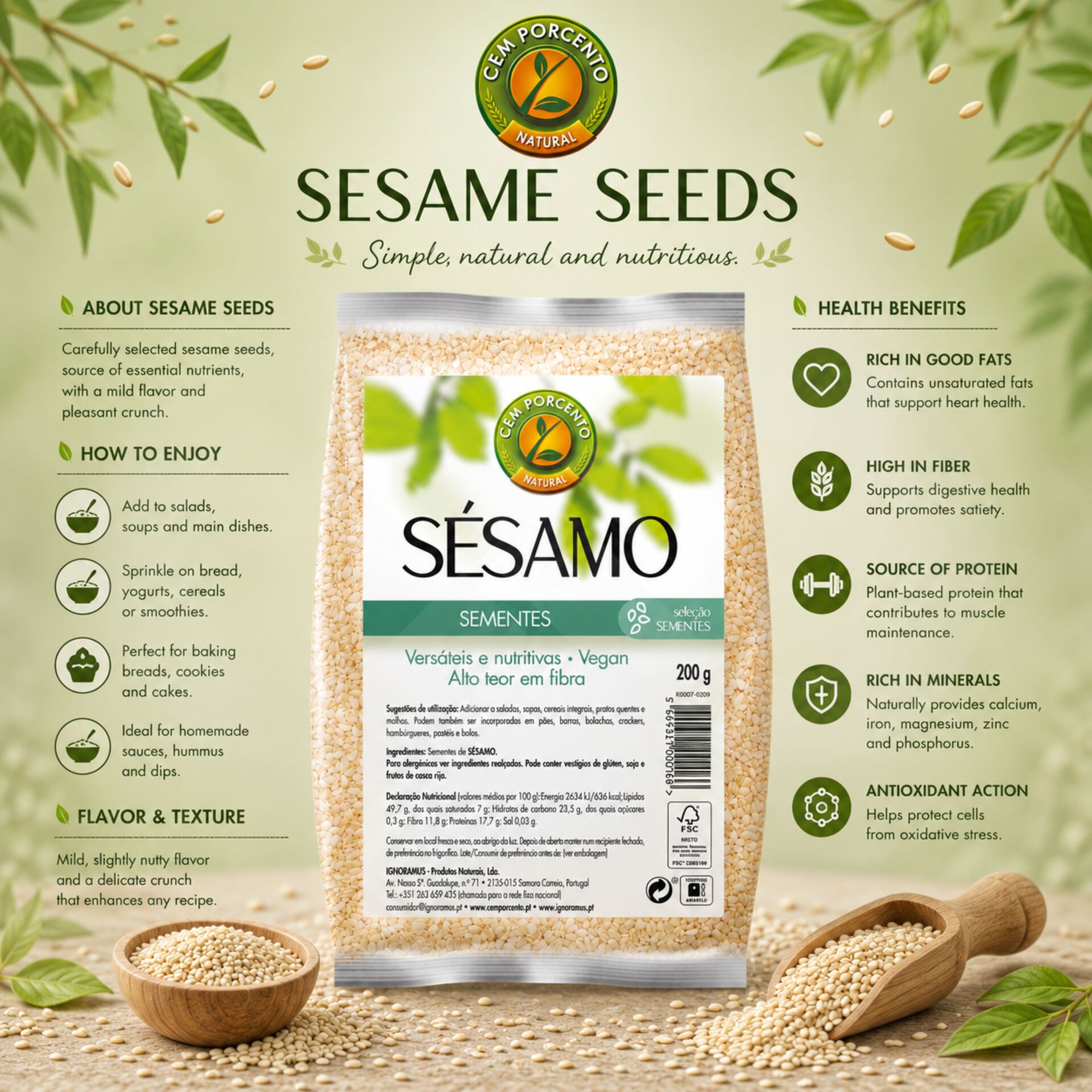 CEM POR CENTO® Nasiona Sezamu 200gr