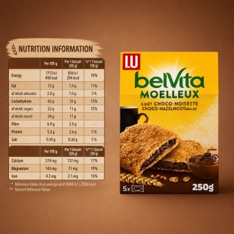 BELVITA® Galletas de Cereales Chocolate con Avellana 5 uds