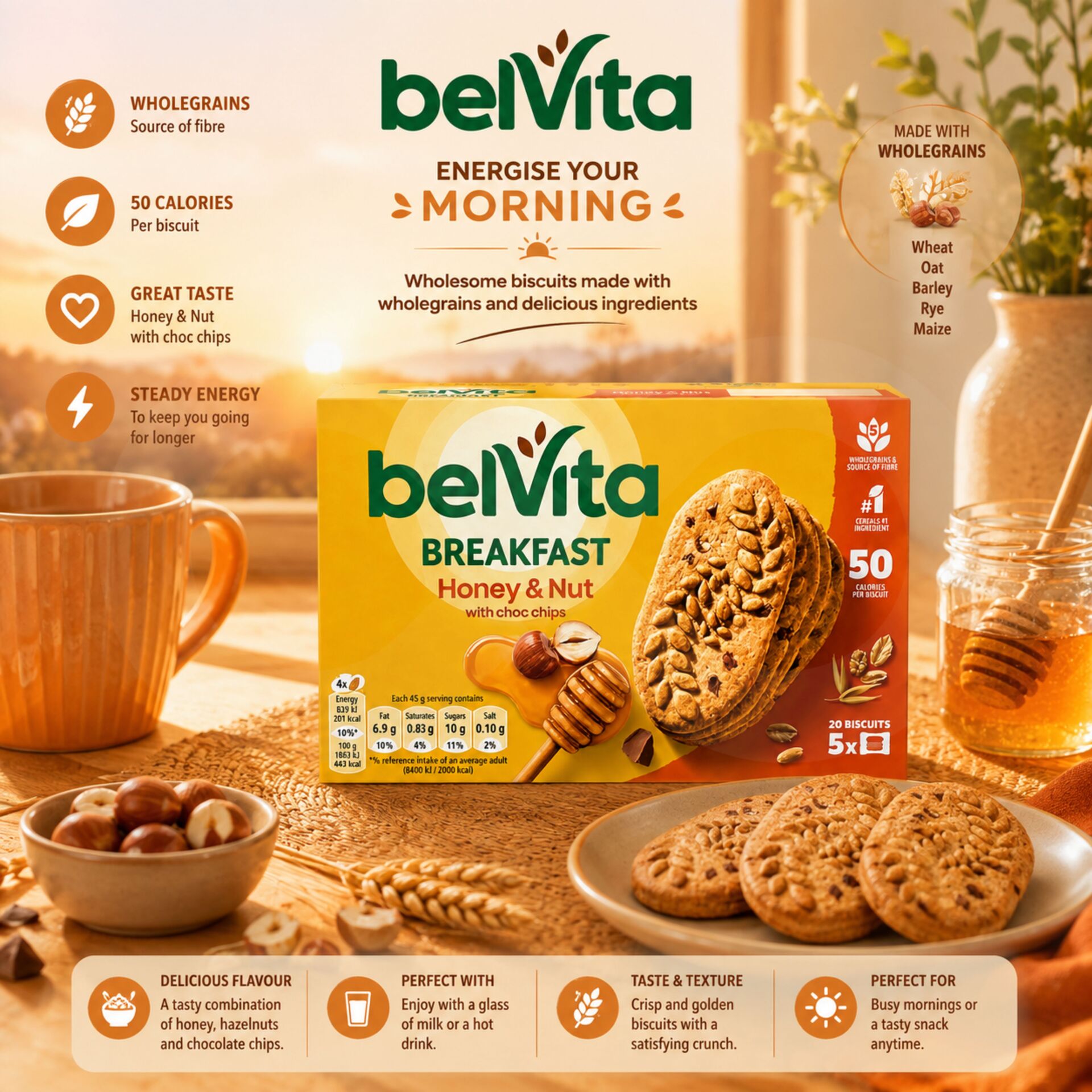BELVITA® Breakfast Honey & Nut 5x4 stk.