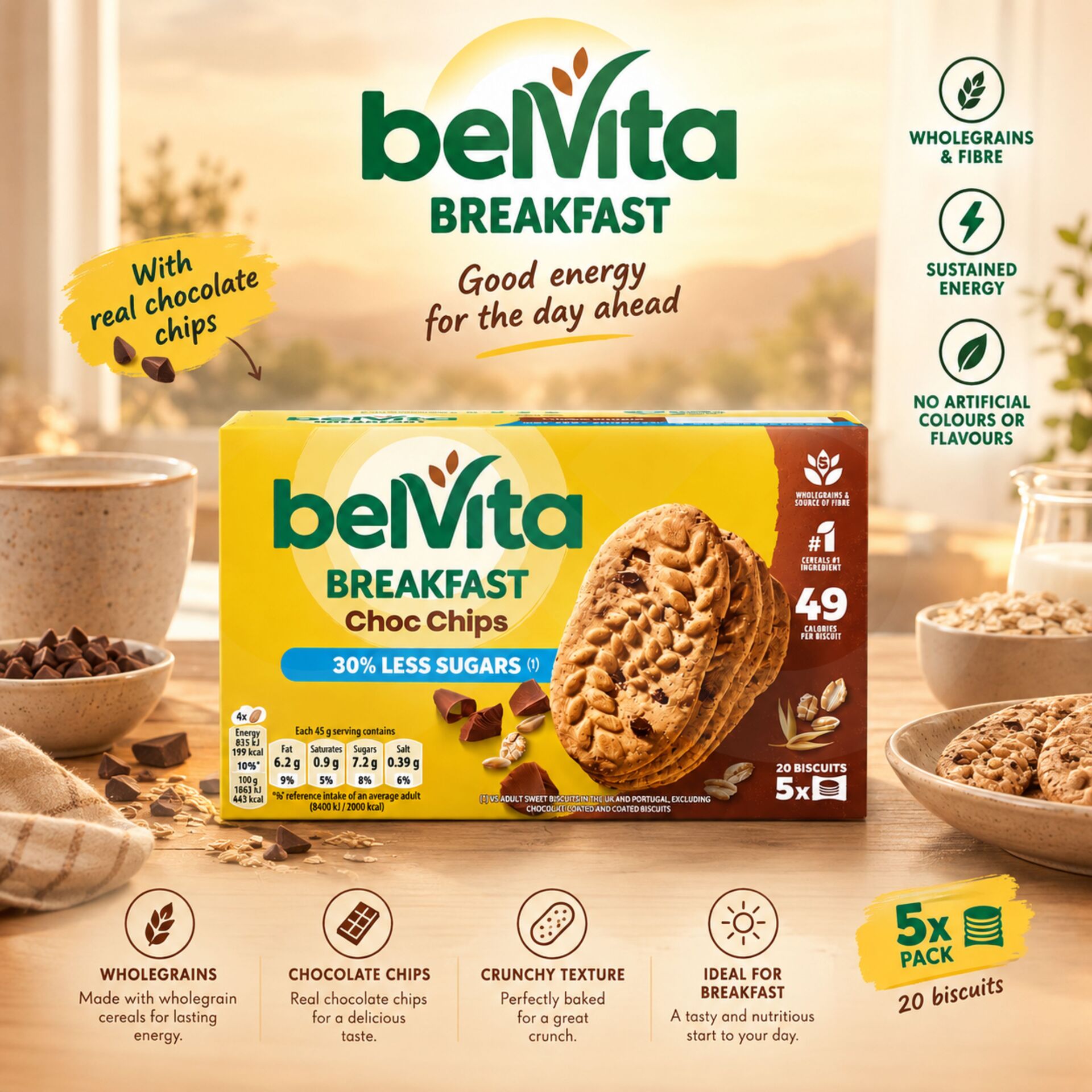 BELVITA® Breakfast Choc Chips 5x4 uni.
