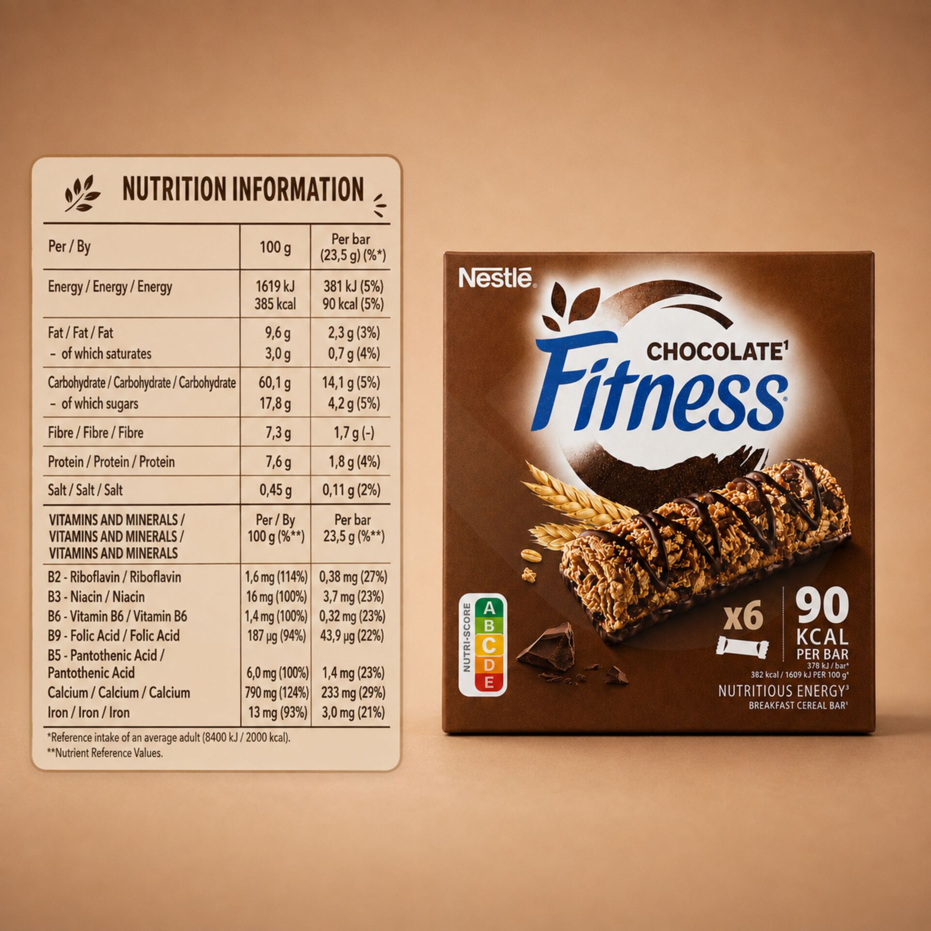 NESTLÉ® Fitness Barras de Cereais Chocolate 6x23,5gr