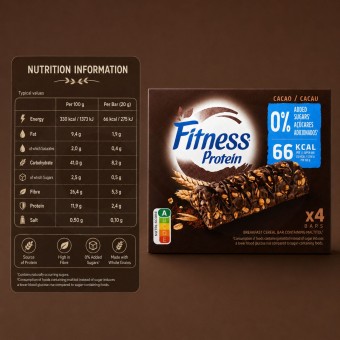 NESTLÉ® Fitness Cocoa Cereal Bars 4x20gr