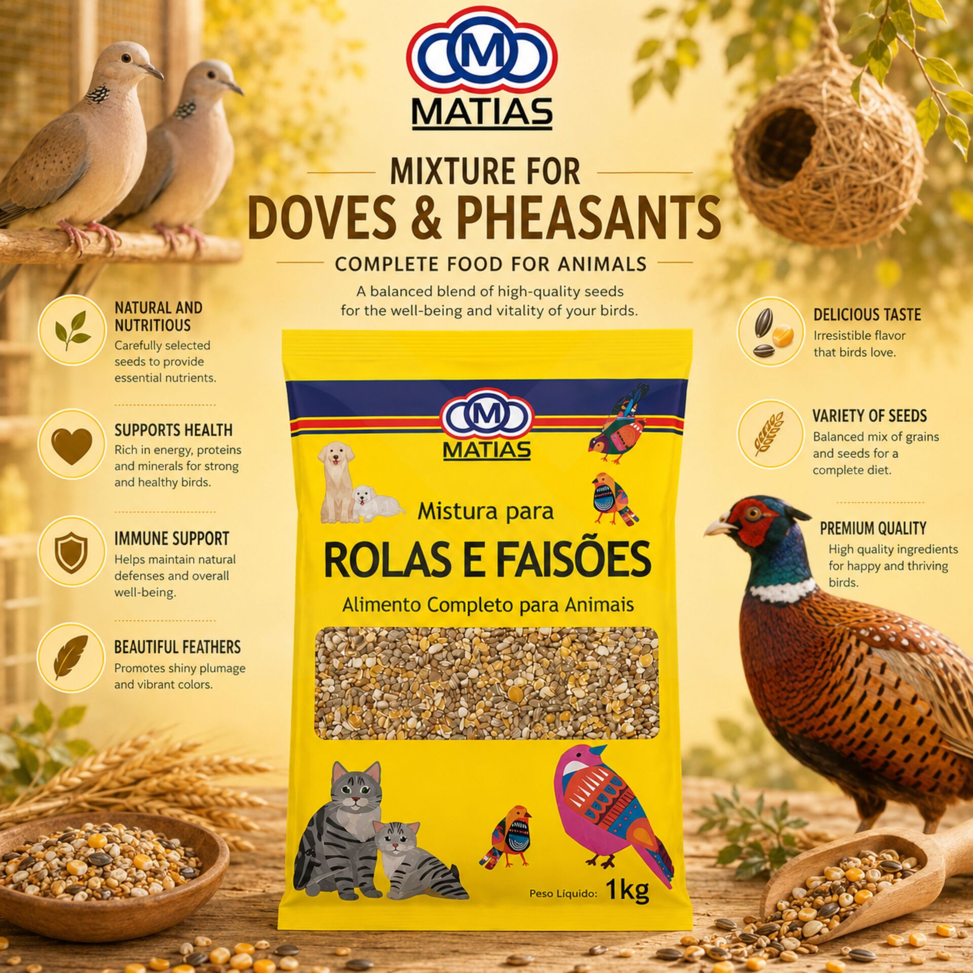 MATIAS® Futter für Küken, Turteltauben und Fasane 1kg
