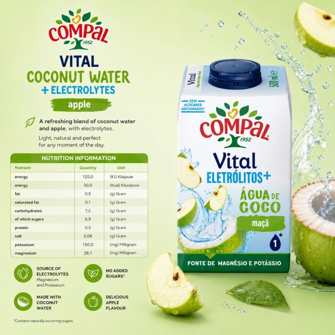 COMPAL� Vital �gua de Coco Ma�� 500ml