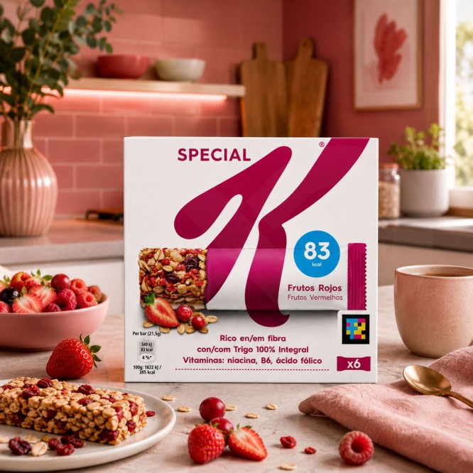 KELLOGGS� Barras de Cereais Frutos Vermelhos 6x21,5gr