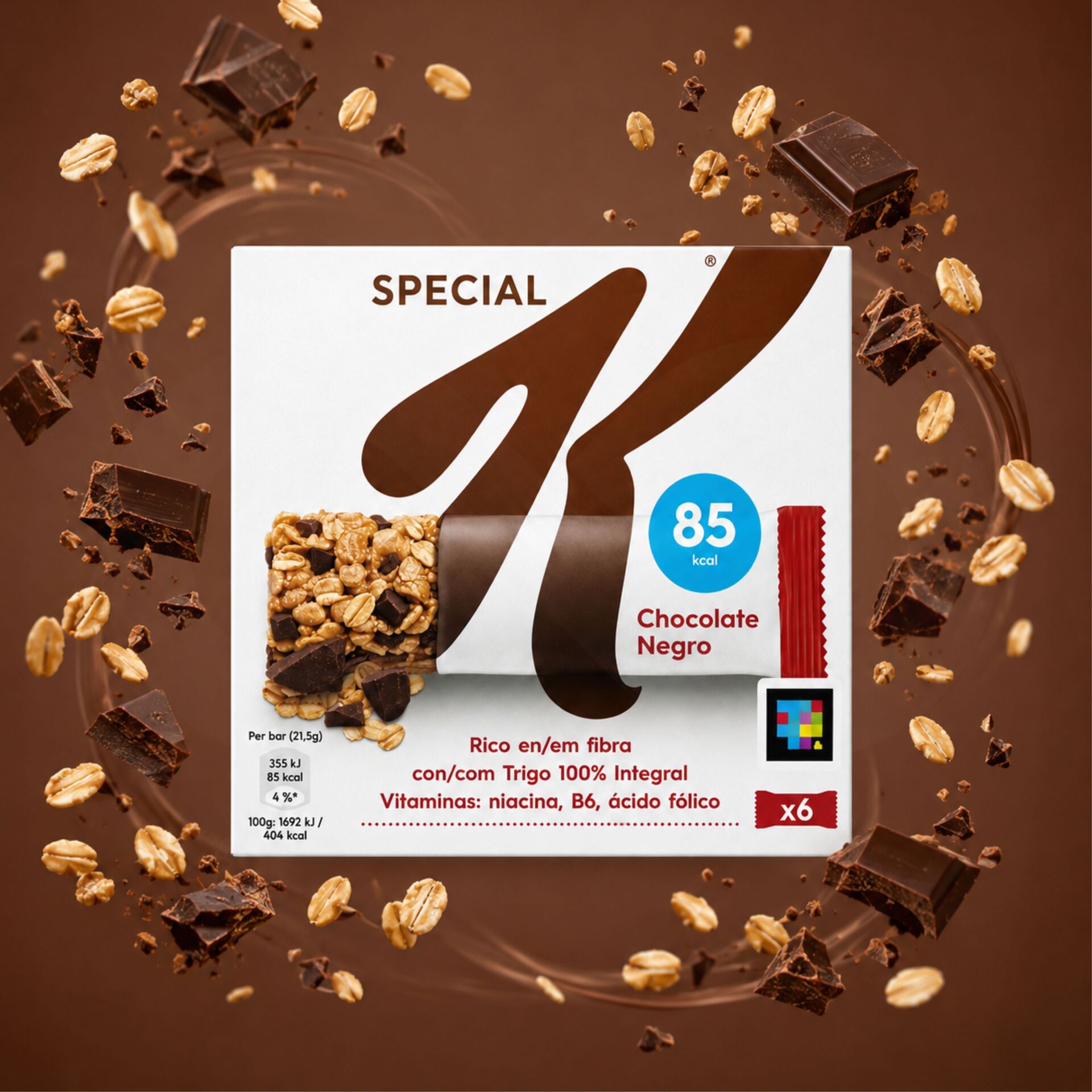 KELLOGGS® Barras de Cereais Chocolate 6x21,5gr