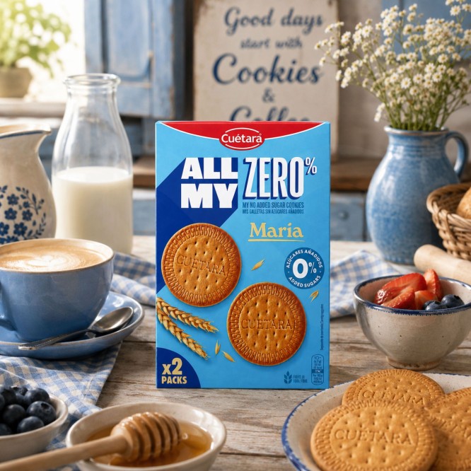 CUÉTARA® Galletas María 0% Azúcar 2x200gr