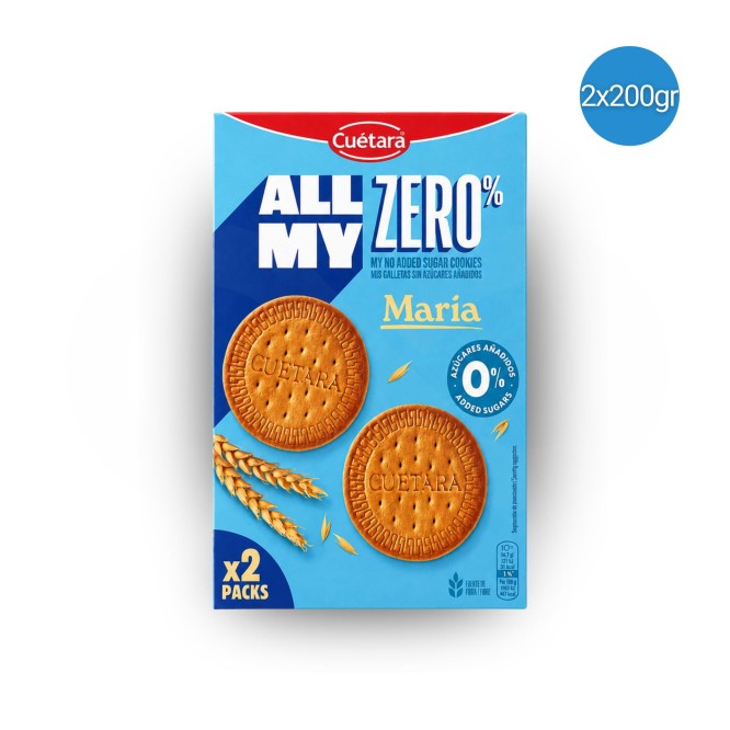 CUÉTARA® Galletas María 0% Azúcar 2x200gr