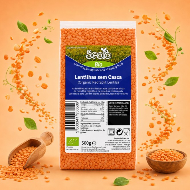 SEARA® Bio Lentilles Décortiquées 500gr