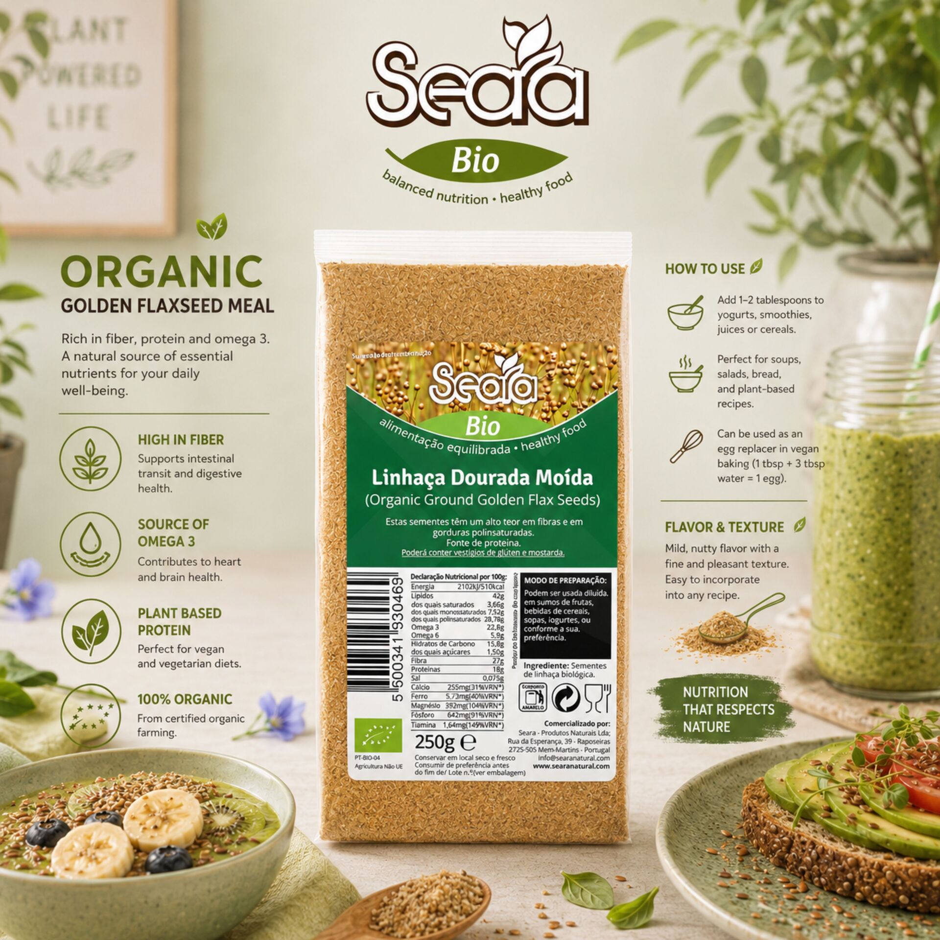 SEARA® Bio Semi di Lino Dorato Macinati 250gr