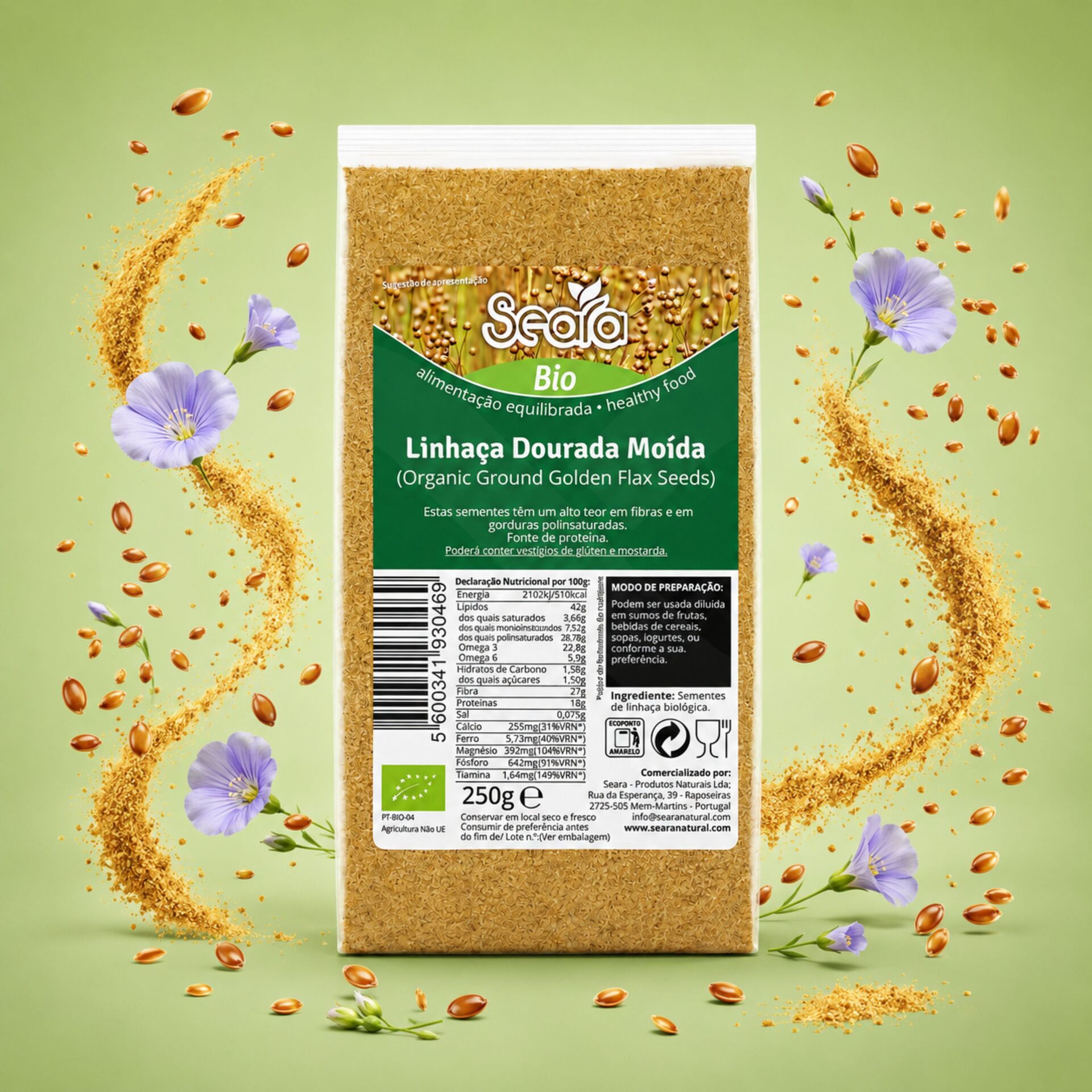 SEARA® Bio Graines de Lin Doré Moulues 250gr