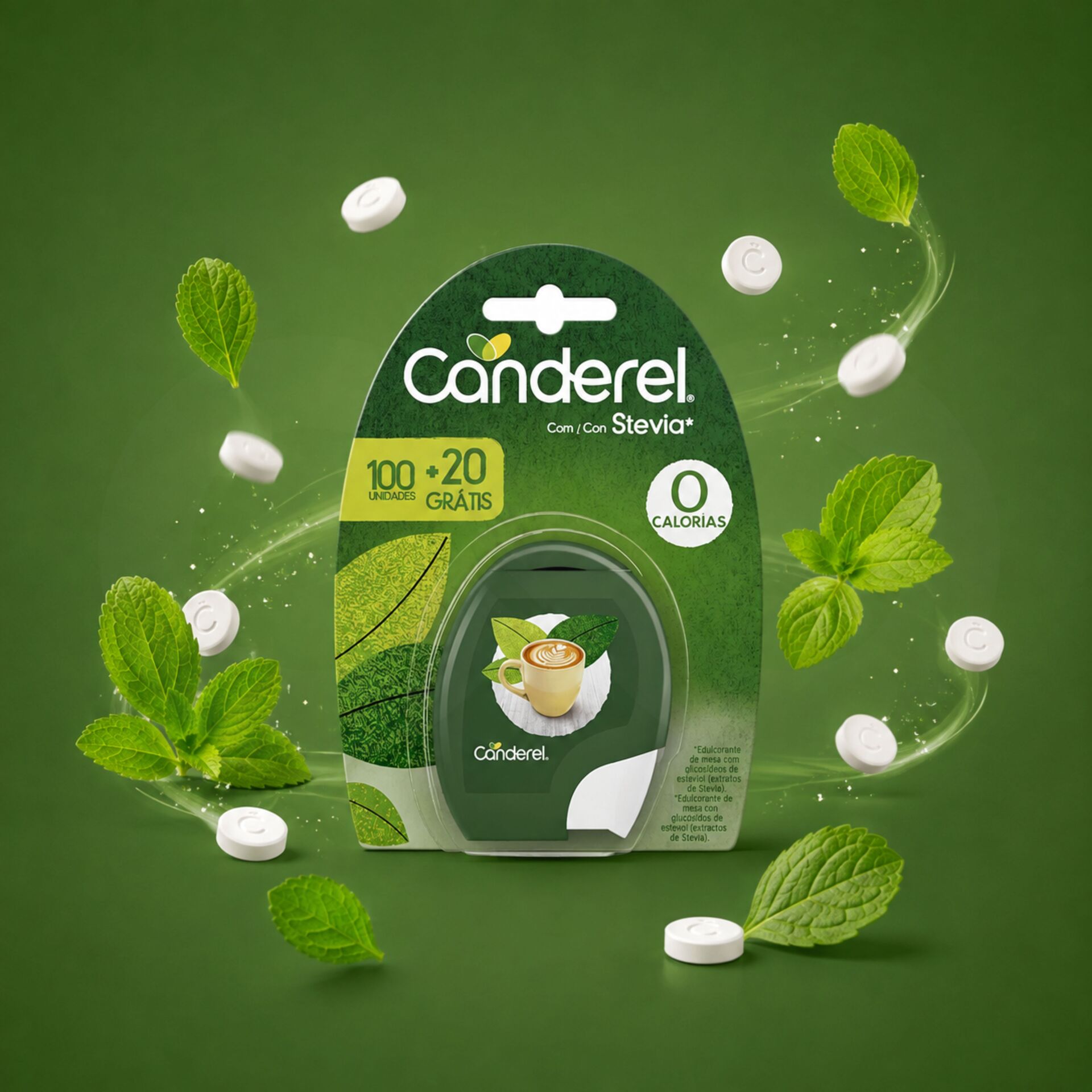 CANDEREL® Stevia-Based Sweetener 100+20 pcs.