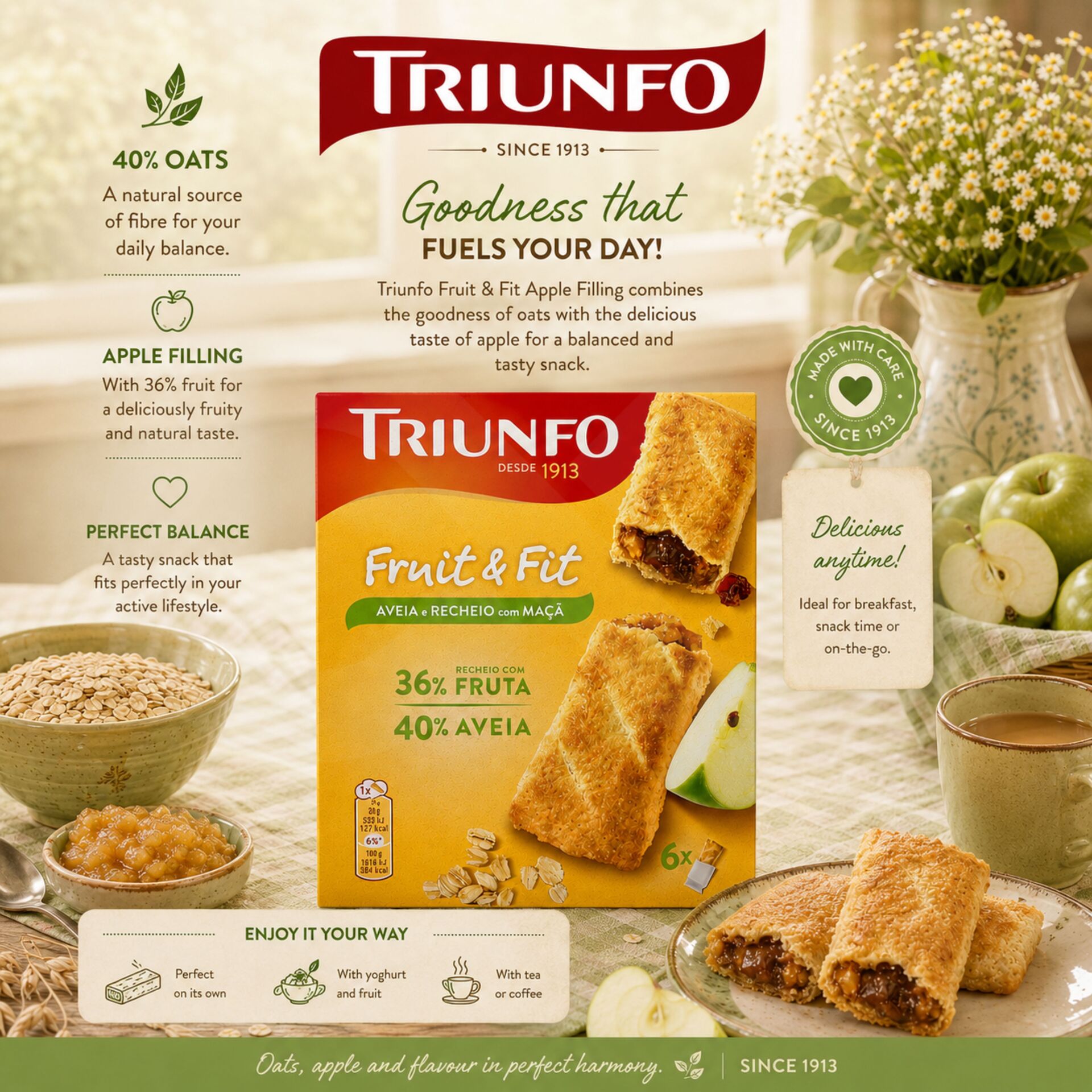TRIUNFO® Biscuits à l’Avoine à la Pomme 6x33g