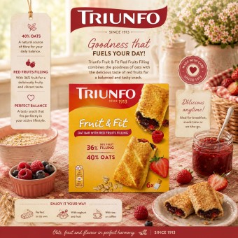 TRIUNFOŽ Oat Biscuits with Red Berries 6x33g