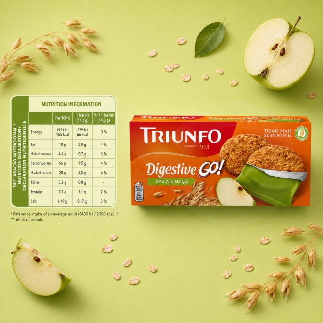 TRIUNFOŽ Digestive Go Oat and Apple 6x28,5gr