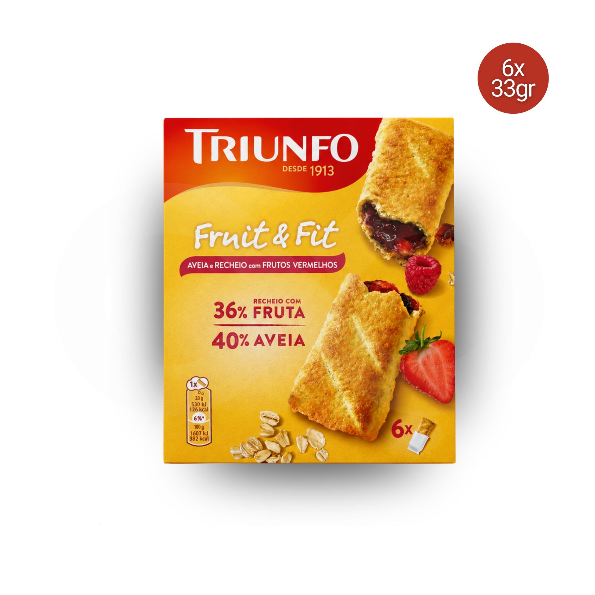 TRIUNFOŽ Oat Biscuits with Red Berries 6x33g