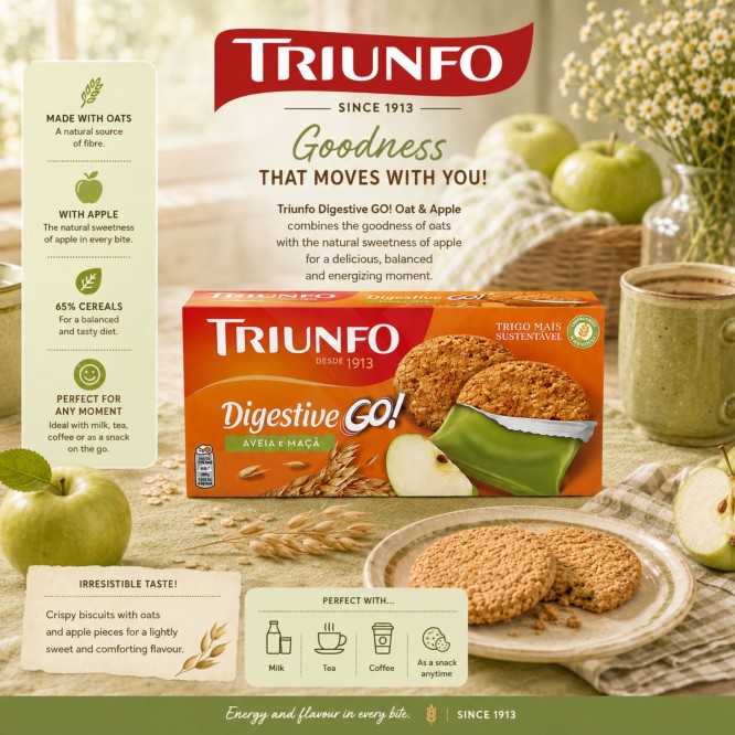TRIUNFOŽ Digestive Go Oat and Apple 6x28,5gr