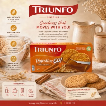 TRIUNFO® Digestive Go Aveia e Canela 6x28,5gr