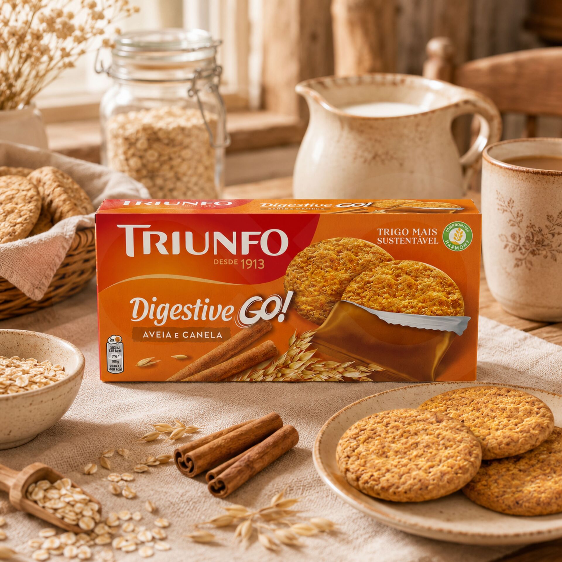 TRIUNFO® Digestive Go Aveia e Canela 6x28,5gr