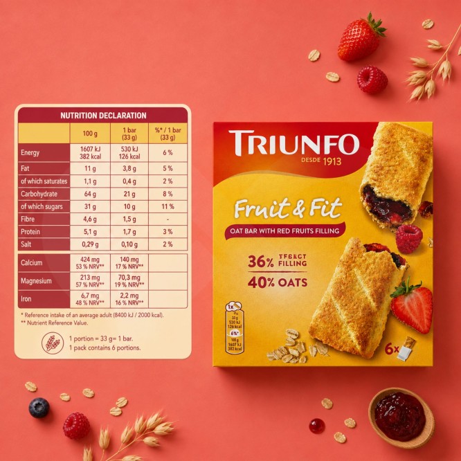 TRIUNFOŽ Oat Biscuits with Red Berries 6x33g