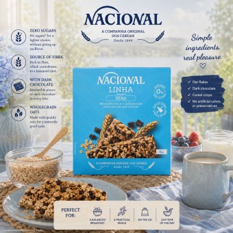 NACIONAL® Barras de Cereais Chocolate Negro 6 uni.