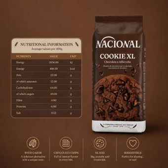 NACIONAL® Cookie XL Chocolate y Algarroba 180gr