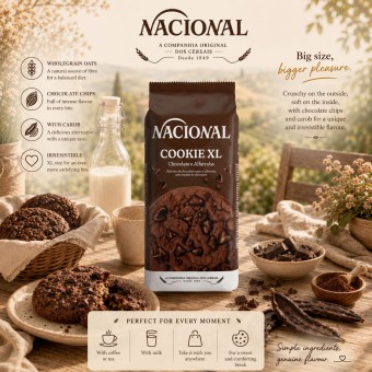 NACIONAL® Cookie XL Chocolate y Algarroba 180gr