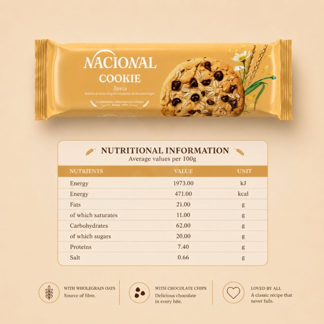 NACIONAL® Cookie à l'Avoine 150gr