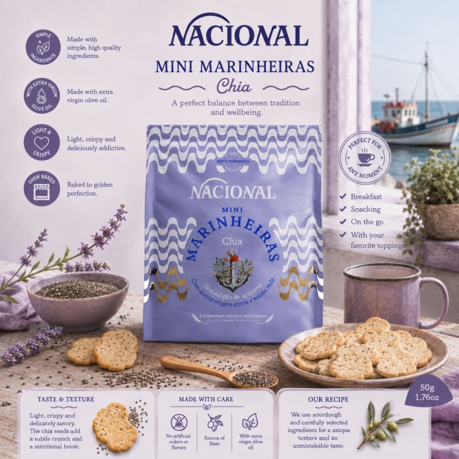 NACIONAL® Mini Marinheiras Graines de Chia 50gr